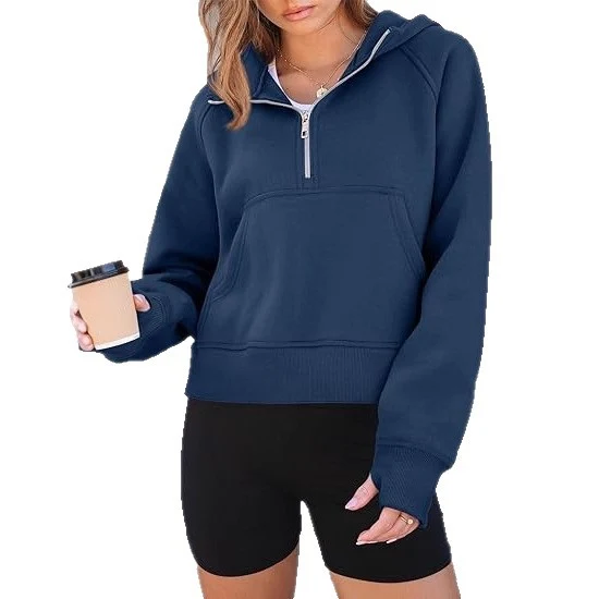 Damen Modischer Hoodie mit Reißverschluss Drune