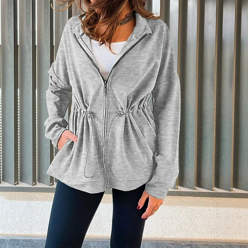 Damen Modische Sportjacke mit Taillenregulierung Drune