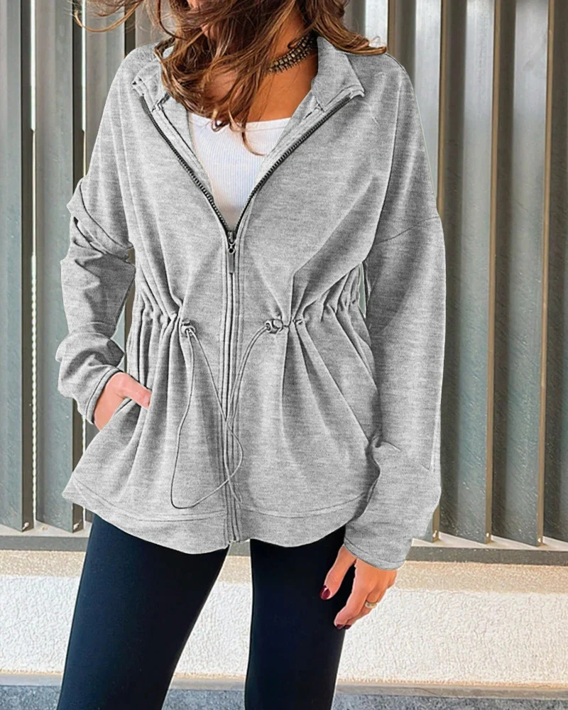 Damen Modische Sportjacke mit Taillenregulierung Drune