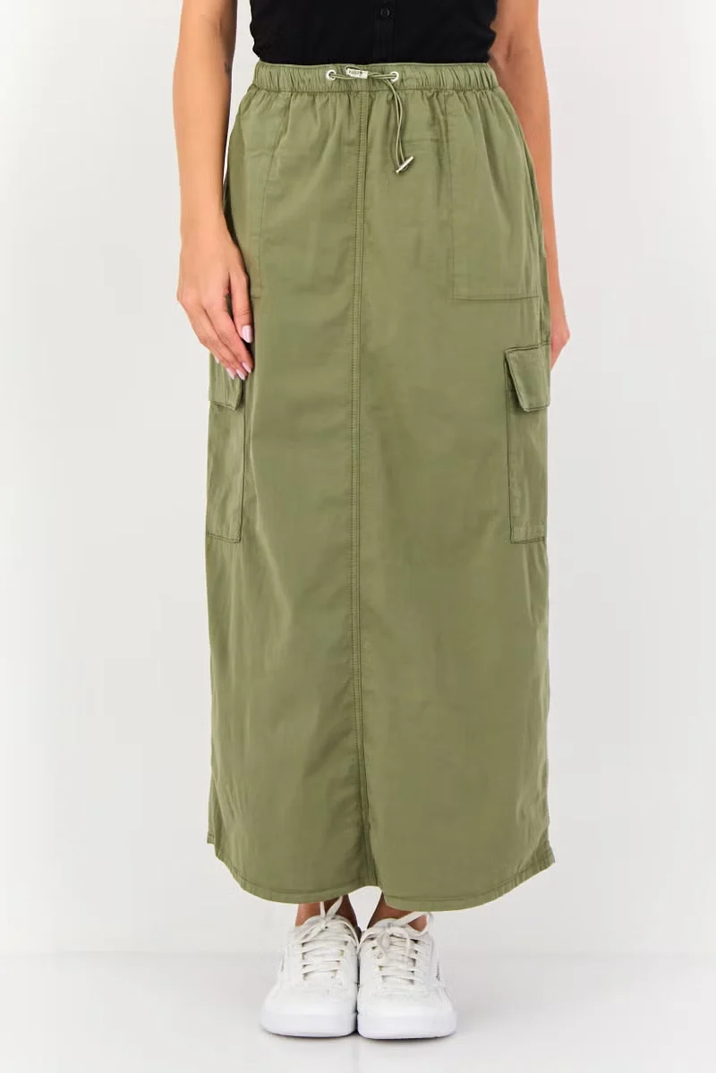 Damen Modische Midikleid mit Taschen Drune
