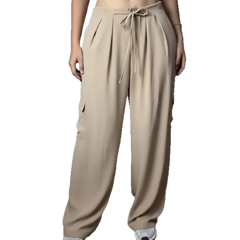 Damen Modische Cargo-Hose mit weitem Bein Drune