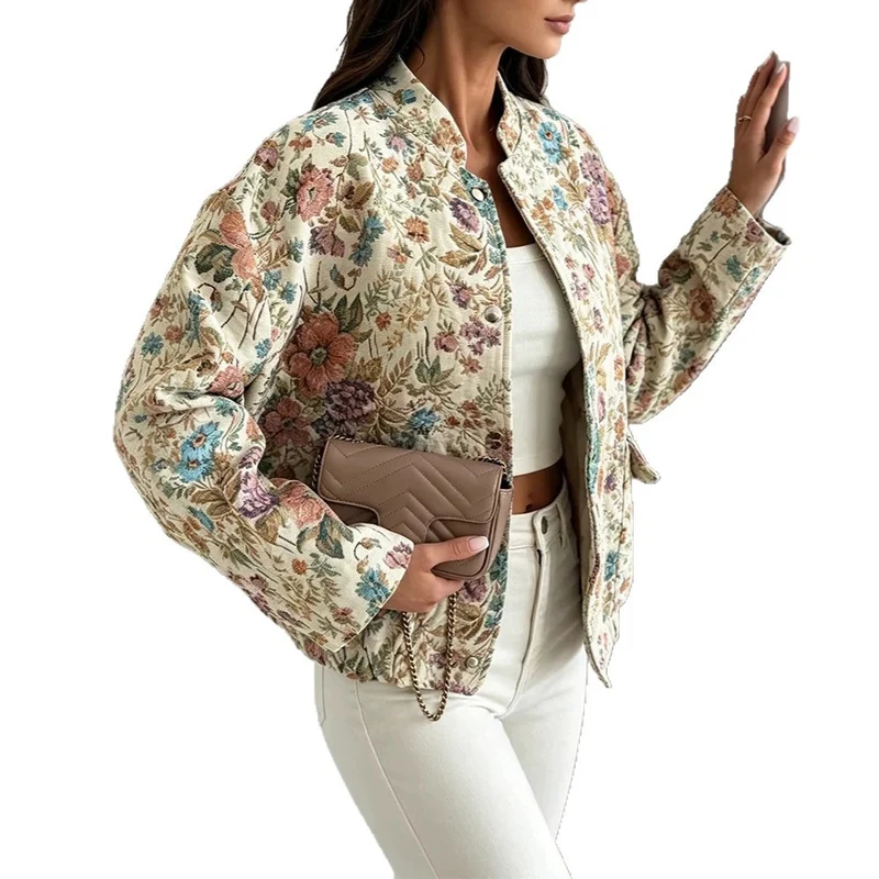 Damen Modische Blütenjacke Drune