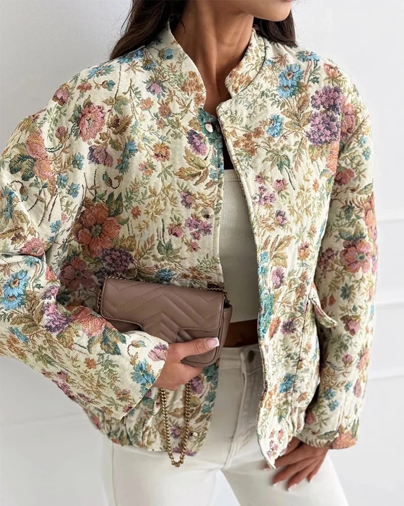 Damen Modische Blütenjacke Drune
