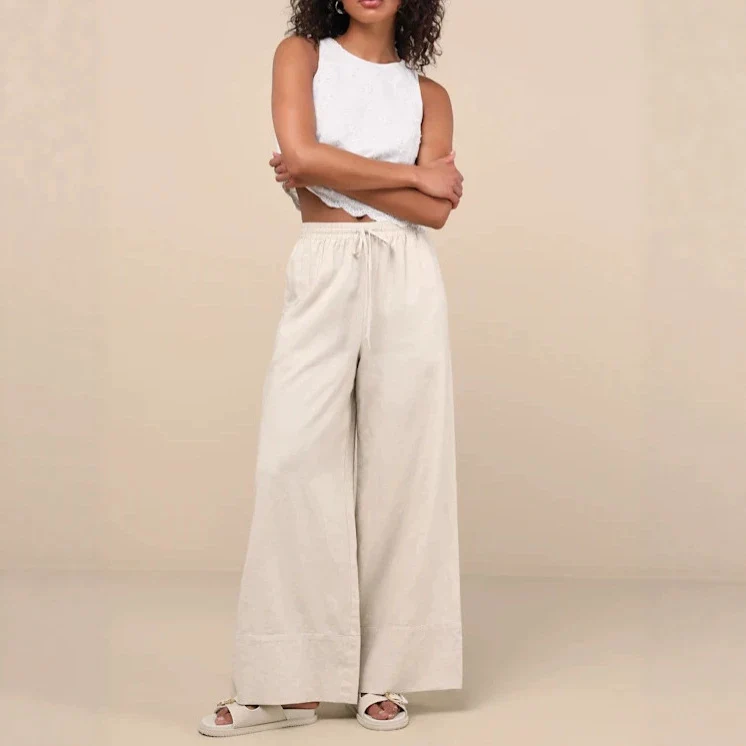 Damen Luftige und bequeme Leinenhose Drune