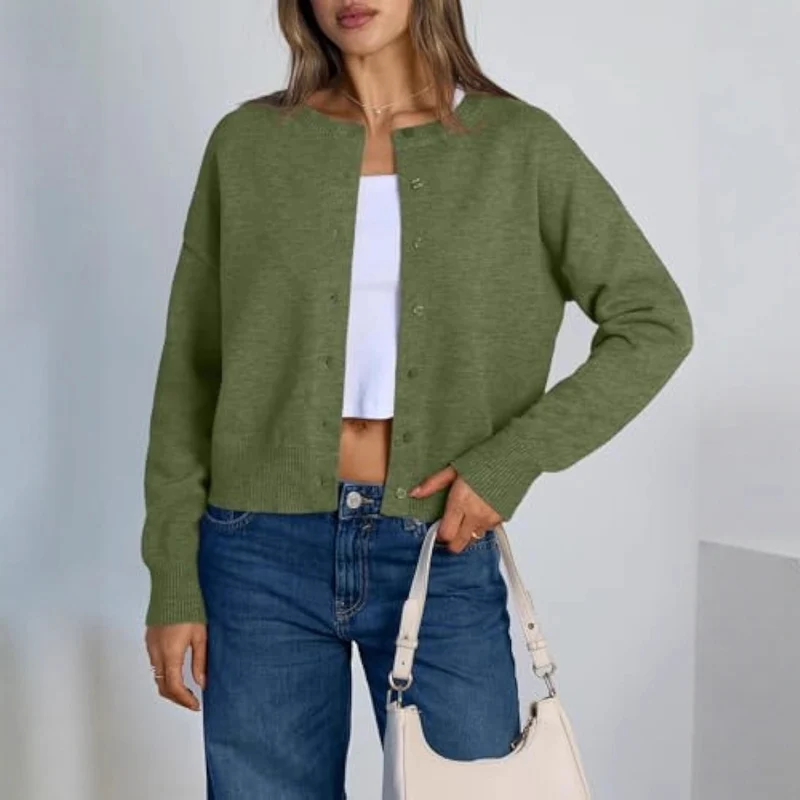 Damen Lockere Strickjacke Drune