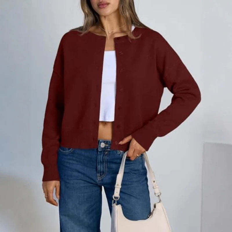 Damen Lockere Strickjacke Drune
