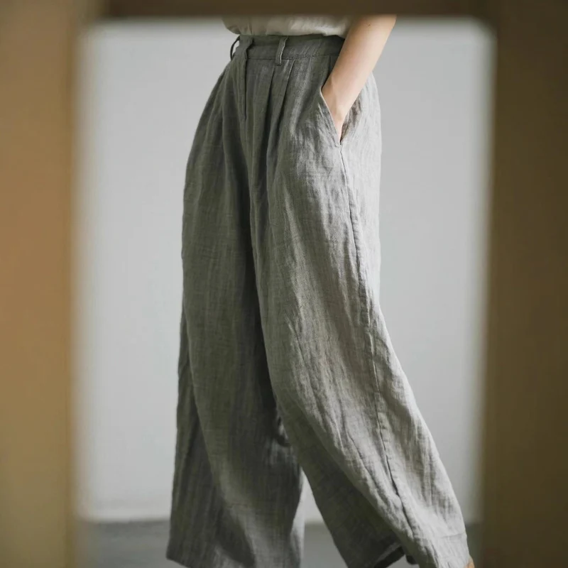 Damen Lockere Leinenhose Drune