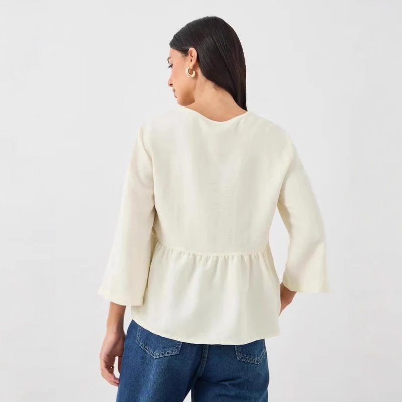 Damen Lockere Bluse mit eingearbeiteten Details Drune