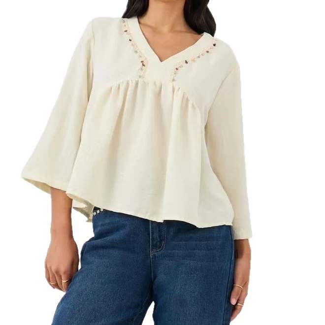 Damen Lockere Bluse mit eingearbeiteten Details Drune