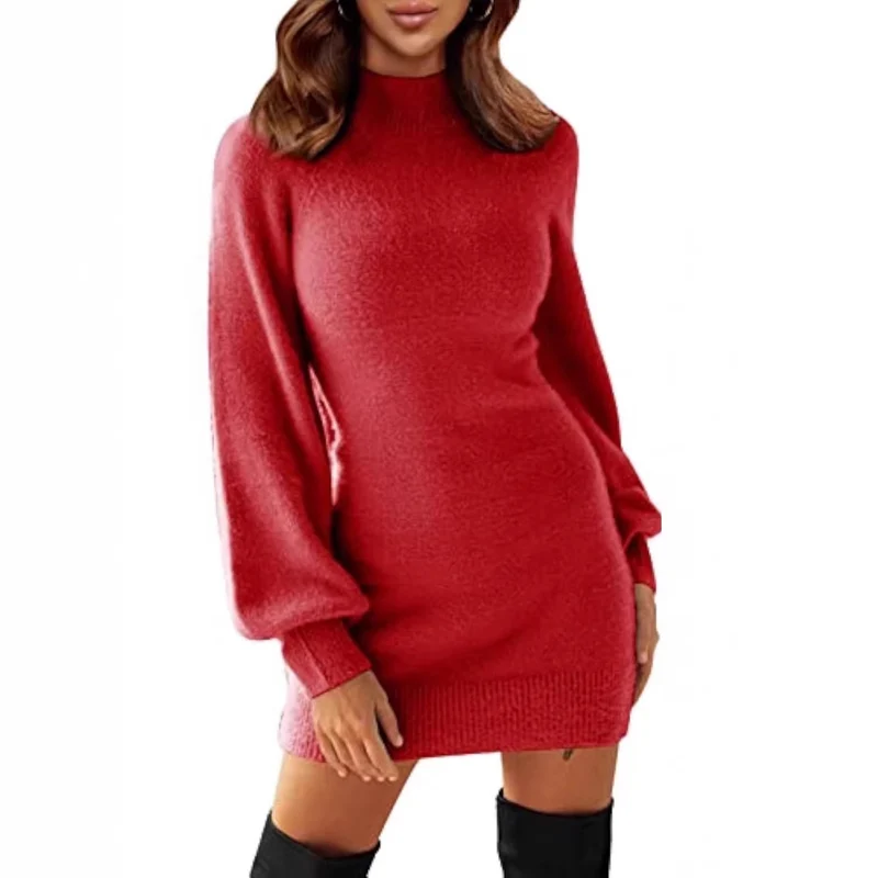Damen Lässiges und elegantes Strickkleid Drune