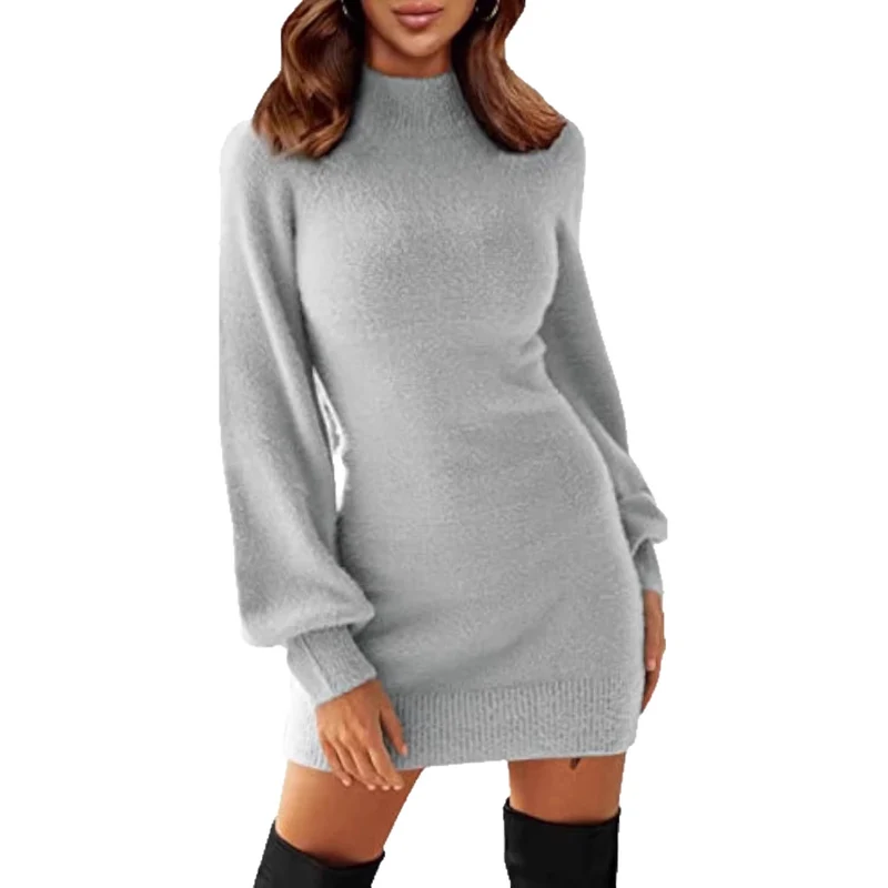 Damen Lässiges und elegantes Strickkleid Drune