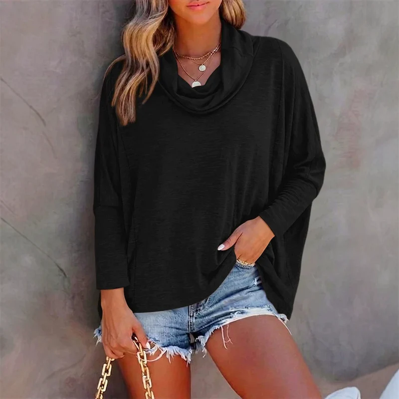 Damen Lässiges Oberteil mit cowl Neck Drune