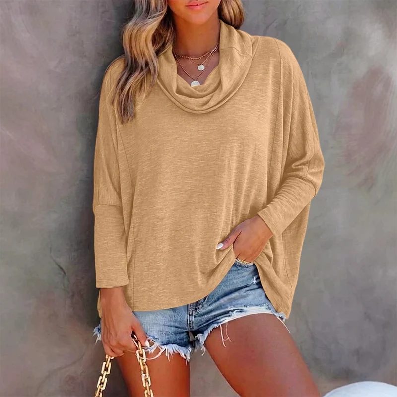 Damen Lässiges Oberteil mit cowl Neck Drune