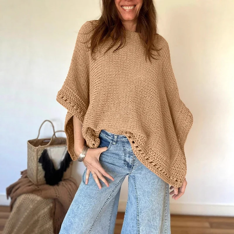 Damen Lässiger Strickpullover Drune