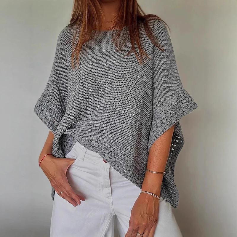 Damen Lässiger Strickpullover Drune