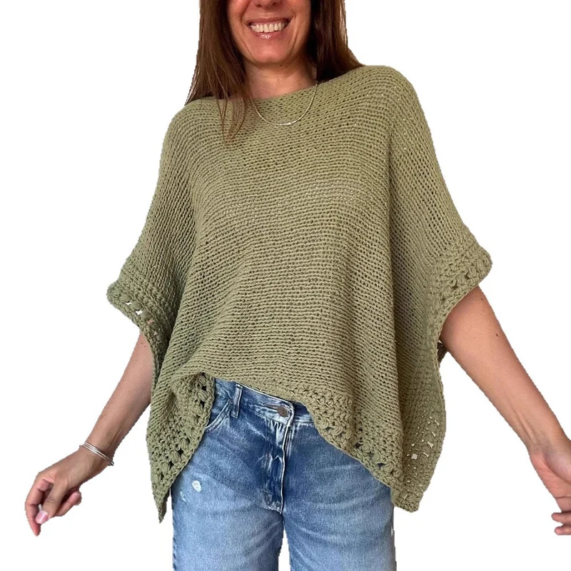 Damen Lässiger Strickpullover Drune
