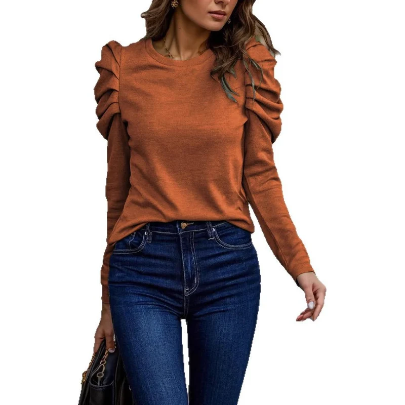 Damen Lässiger Pullover mit Rüschendetails Drune