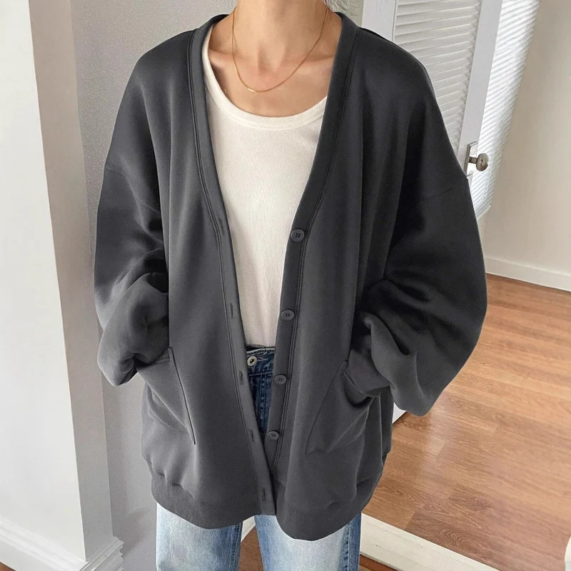 Damen Lässiger Oversized Cardigan Drune