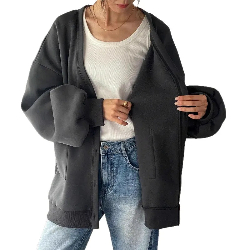 Damen Lässiger Oversized Cardigan Drune