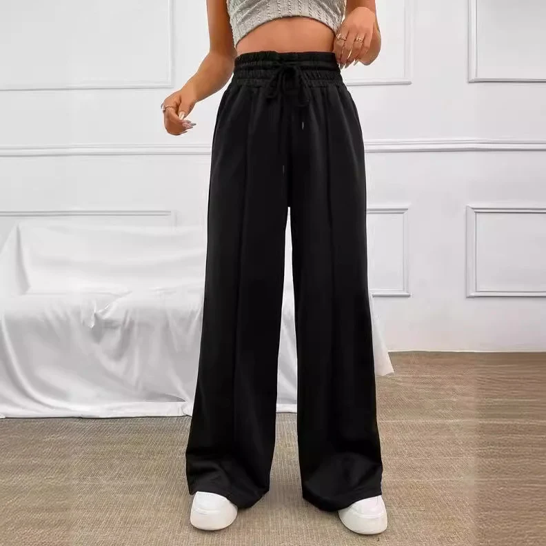 Damen Lässige weite Sweatpants mit verstellbarem Bund Drune