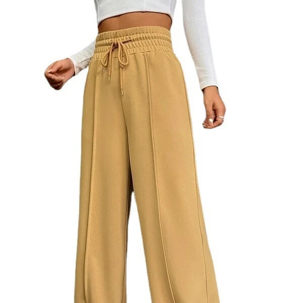 Damen Lässige weite Sweatpants mit verstellbarem Bund Drune