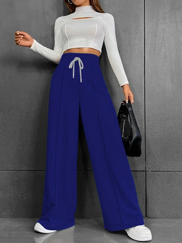 Damen Lässige weite Sweatpants mit verstellbarem Bund Drune