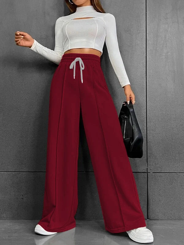 Damen Lässige weite Sweatpants mit verstellbarem Bund Drune
