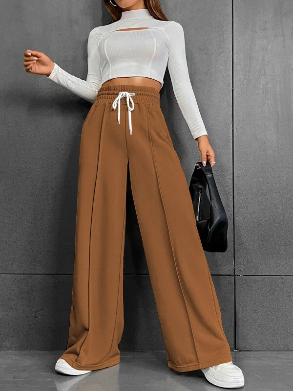 Damen Lässige weite Sweatpants mit verstellbarem Bund Drune