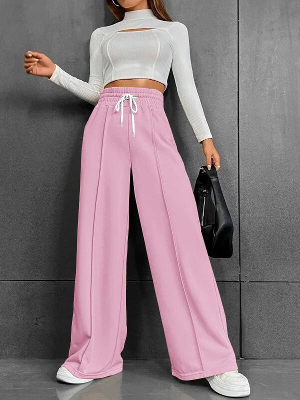 Damen Lässige weite Sweatpants mit verstellbarem Bund Drune