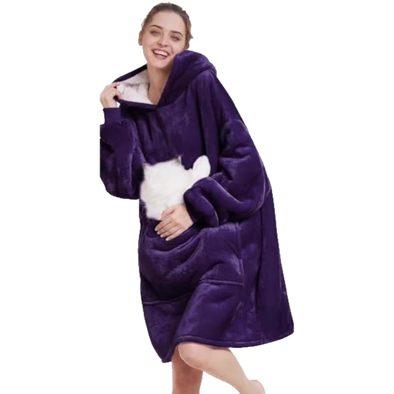Damen Kuscheliger Hoodie-Kleid Drune