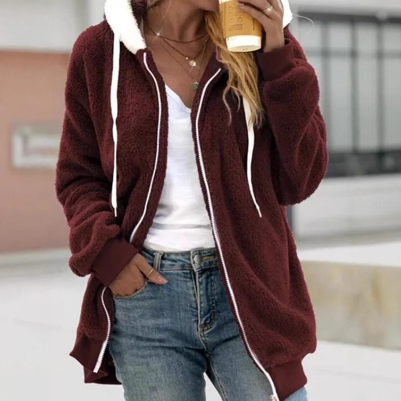 Damen Kuschelige und modische Fleecejacke Drune