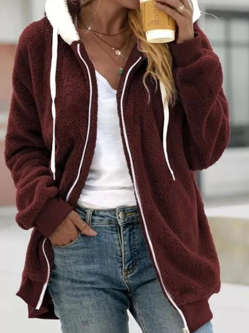 Damen Kuschelige und modische Fleecejacke Drune