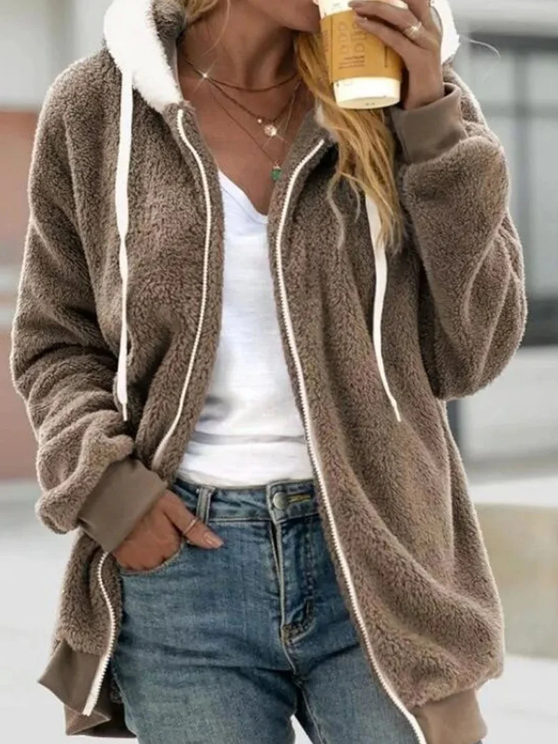 Damen Kuschelige und modische Fleecejacke Drune