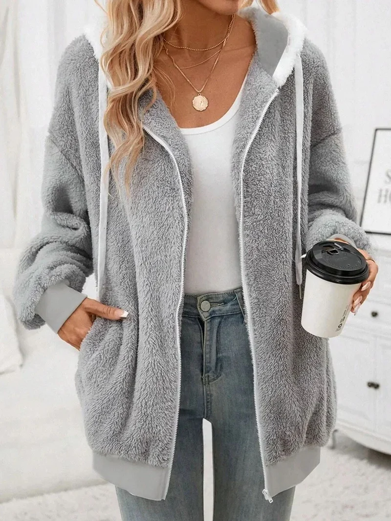 Damen Kuschelige und modische Fleecejacke Drune