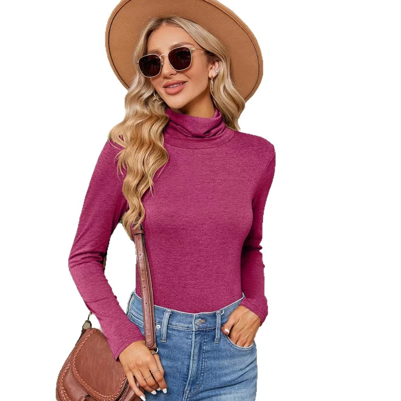 Damen Hochwertiges Langarmshirt mit Stehkragen Drune