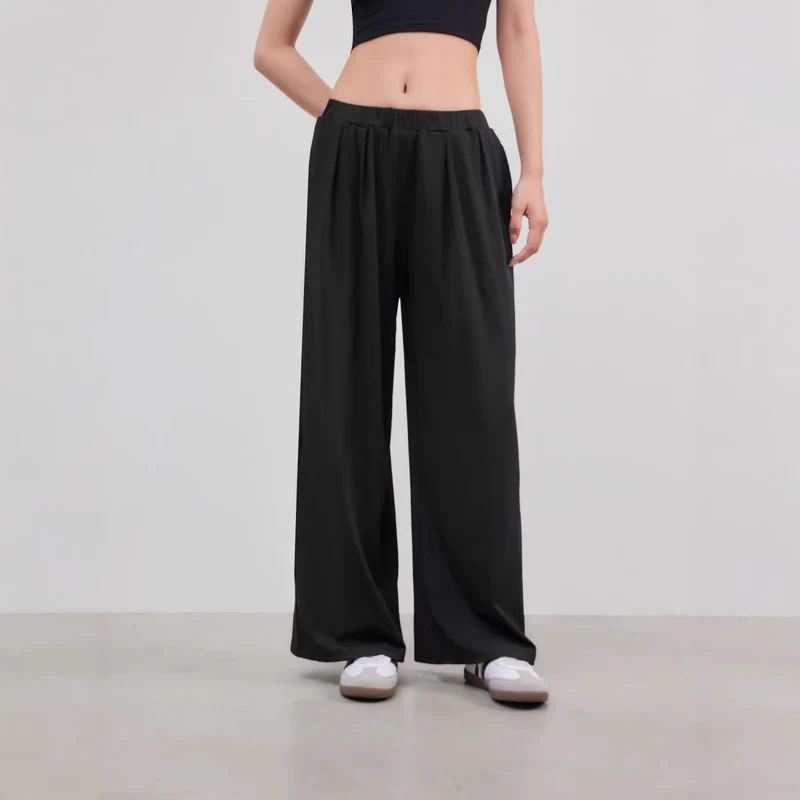 Damen Hochtaillierte Plissee-Hose Drune