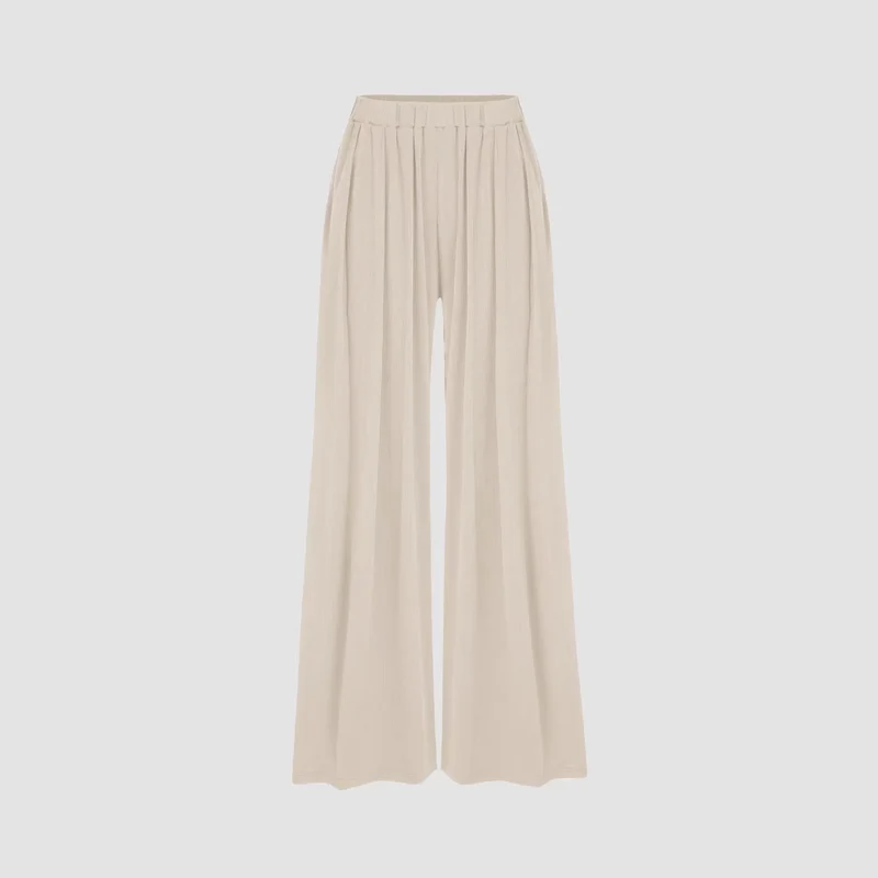 Damen Hochtaillierte Plissee-Hose Drune