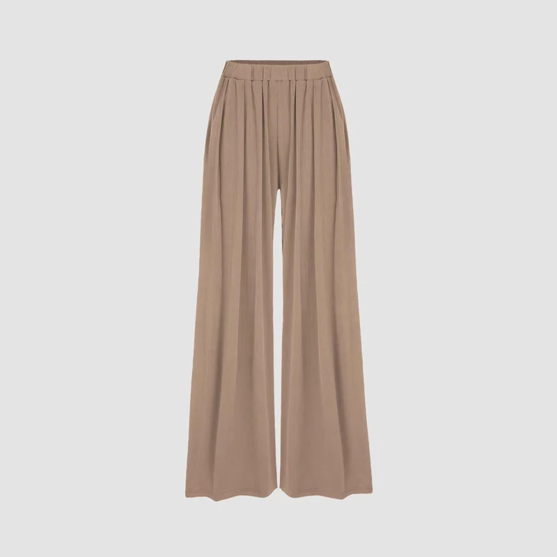 Damen Hochtaillierte Plissee-Hose Drune
