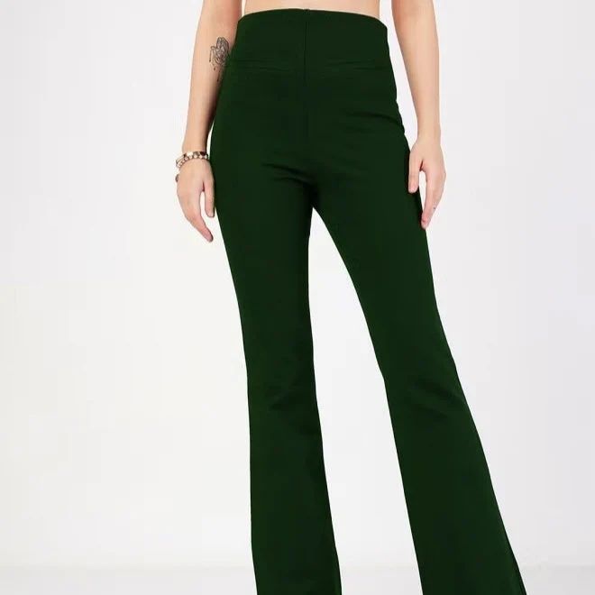 Damen Hoch geschnittene Bootcut-Hose Drune