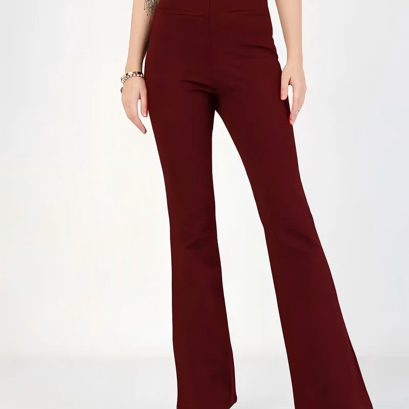 Damen Hoch geschnittene Bootcut-Hose Drune