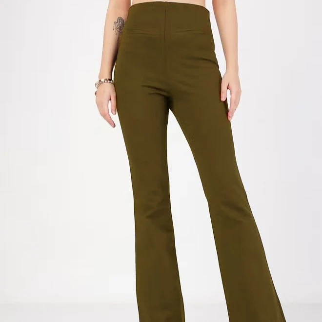 Damen Hoch geschnittene Bootcut-Hose Drune