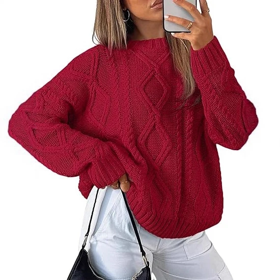 Damen Grobstrickpullover Drune
