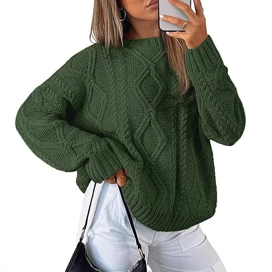Damen Grobstrickpullover Drune