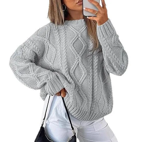 Damen Grobstrickpullover Drune