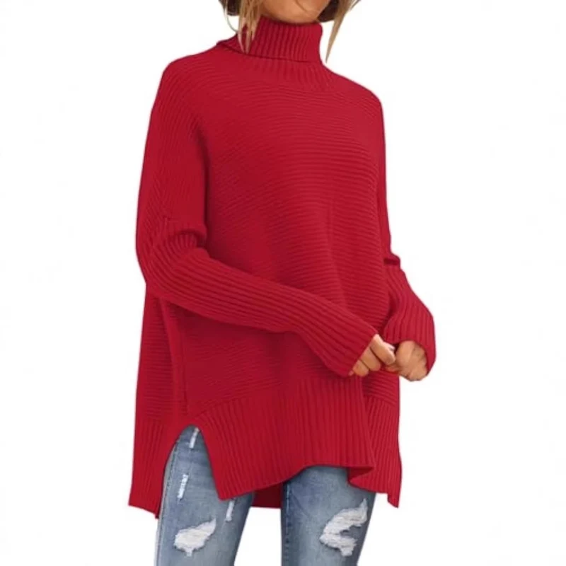 Damen Gemütlicher Rollkragenpullover Drune