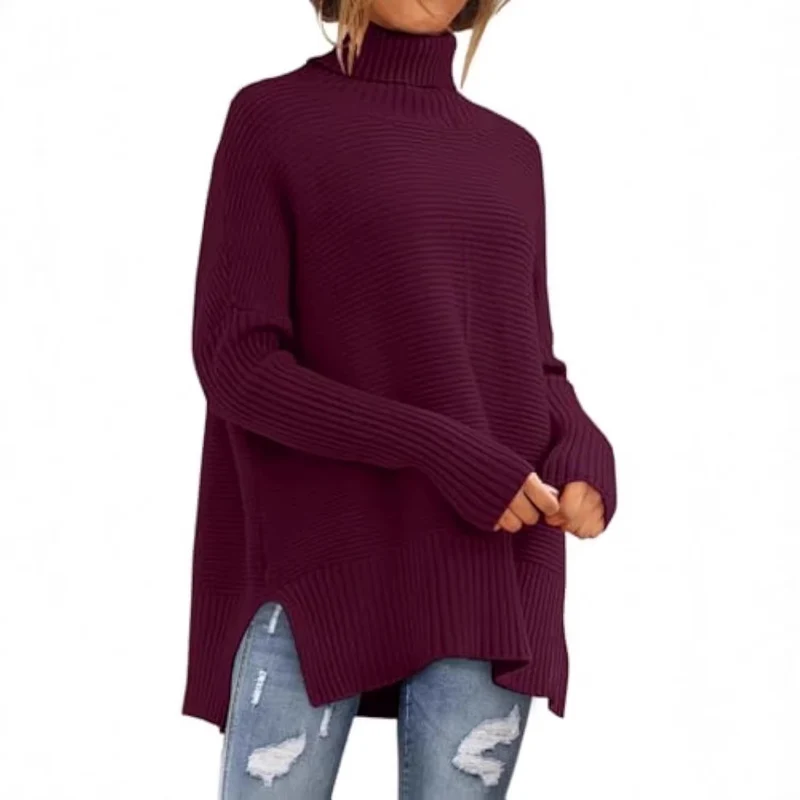 Damen Gemütlicher Rollkragenpullover Drune