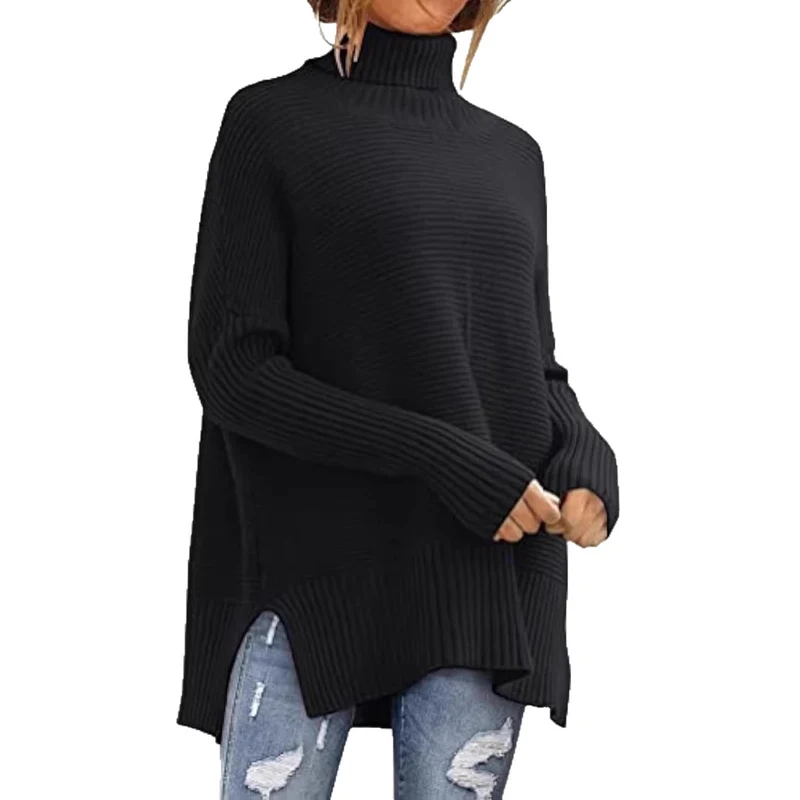 Damen Gemütlicher Rollkragenpullover Drune