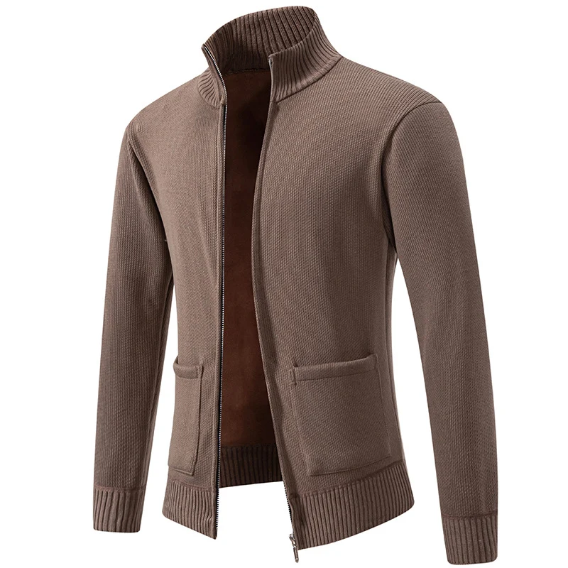 Herren Feinstrick-Zipjacke mit Stehkragen und aufgesetzten Taschen Drune