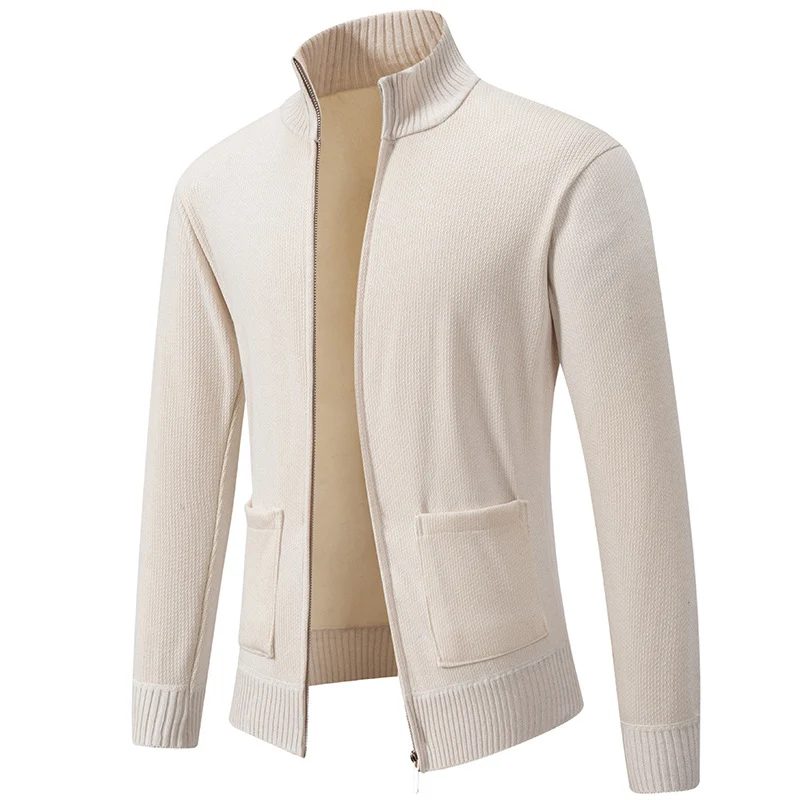 Herren Feinstrick-Zipjacke mit Stehkragen und aufgesetzten Taschen Drune