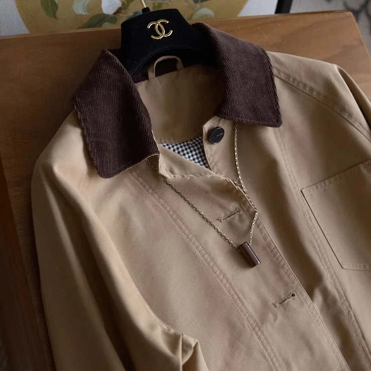 Herren Chorejacke mit Cordkragen, Raglanärmeln und aufgesetzten Taschen Drune